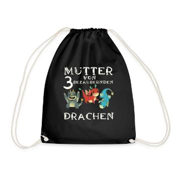 Frau Mutter Drachen - Turnbeutel - Schwarz - Vorne