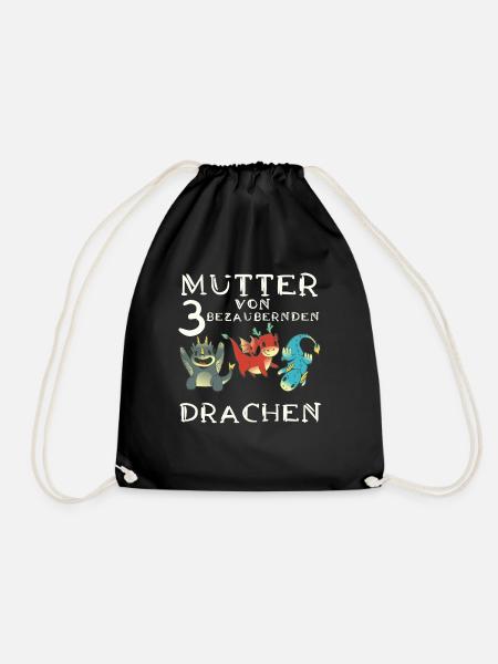 Frau Mutter Drachen - Turnbeutel - Schwarz