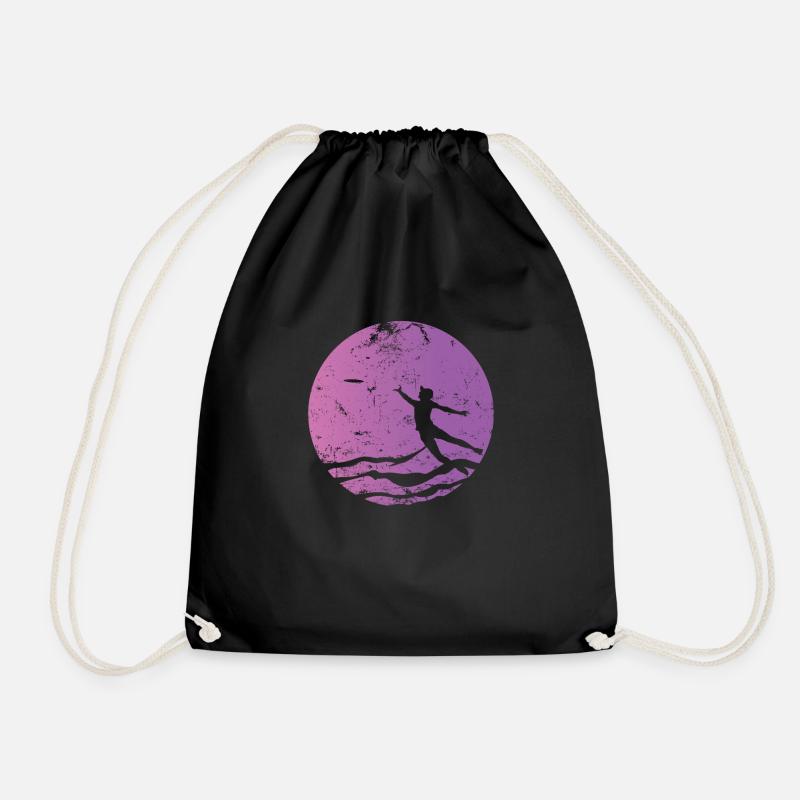 Disc golf is way too fast for you - Drawstring Bag - black