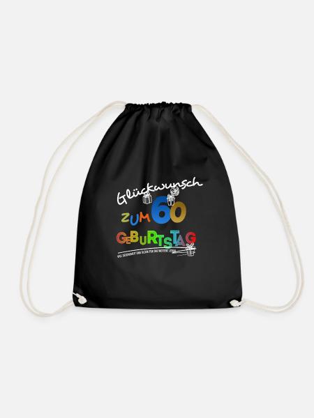 60. Geburtstag Geburtstagsgeschenk - Turnbeutel - Schwarz