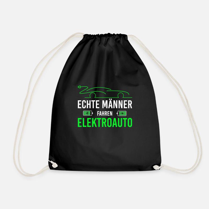 Elektroauto für echte Männer Elektroautofahrer - Turnbeutel - Schwarz