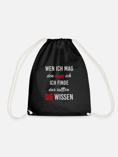 Ich hasse Menschen lustiger Spruch für Zyniker - Turnbeutel - Schwarz