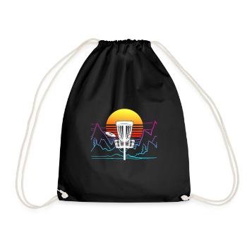 Disc-Golf Discgolf-Geschenkidee - Turnbeutel - Schwarz - Vorne