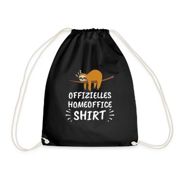 Offizielles Homeoffice Shirt Mitarbeiter Geschenk - Turnbeutel - Schwarz - Vorne