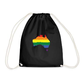 Australien bunt LGBT Farben - Turnbeutel - Schwarz - Vorne