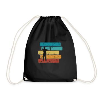 Bow and arrow archery - Drawstring Bag - black - Front