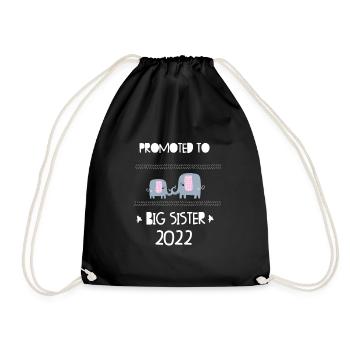 Big Sister 2022 Elefant for Pregnancy Announcement - Drawstring Bag - black - Front