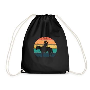 Amérindiens amérindiens à cheval - Sac de sport léger - noir - Devant
