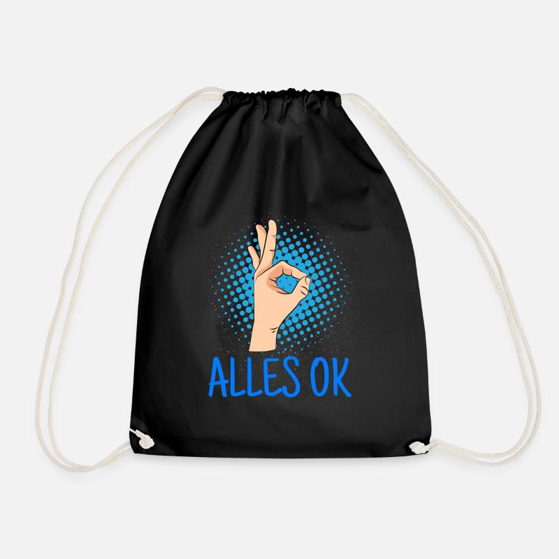 Alles ok? Alles ok! Handzeichen Tauchen - Turnbeutel - Schwarz