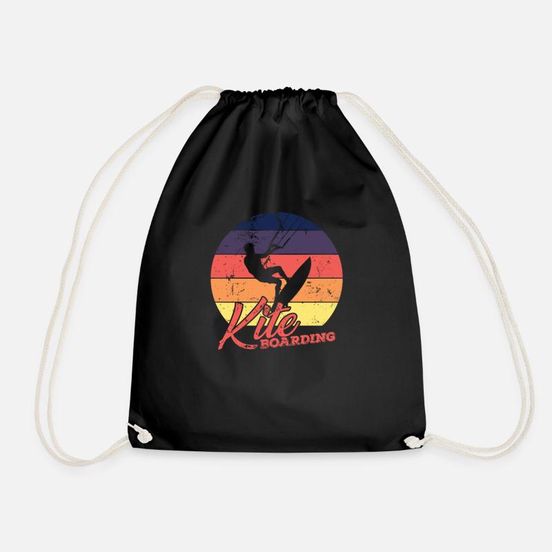 Kite Boarding im Wind - Turnbeutel - Schwarz