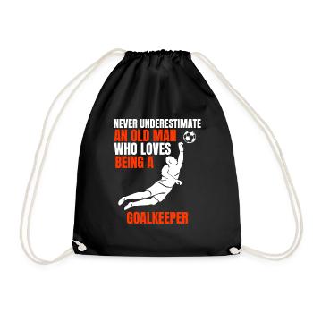 Goalkeeper man soccer goalkeeper saying father goalie - Drawstring Bag - black - Front