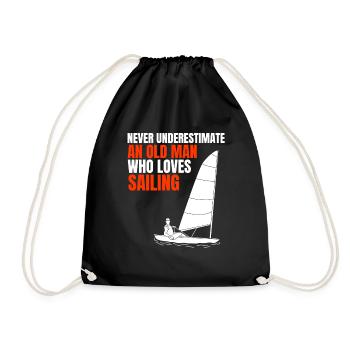 Sailing captain sail boat ship sailing sport sailors - Drawstring Bag - black - Front