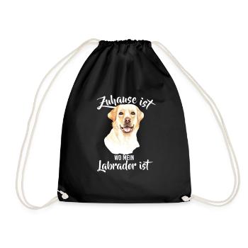 Zuhause ist wo mein Labradort ist Labbi Labi Hund - Turnbeutel - Schwarz - Vorne