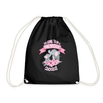 Promoted to Big Sister 2022 - Drawstring Bag - black - Front