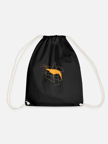 Origami Shrimp als Papierform - Turnbeutel - Schwarz