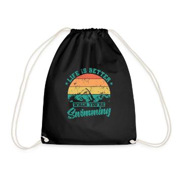 Natation Life is Better When You’re Swimming - Sac de sport léger - noir - Devant