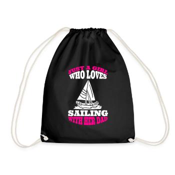 Sail daughter sailing woman sailor sailing sport father - Drawstring Bag - black - Front