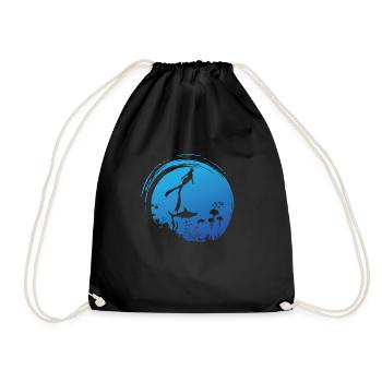 Plongée en apnée avec un souffle dans l’océan - Sac de sport léger - noir - Devant