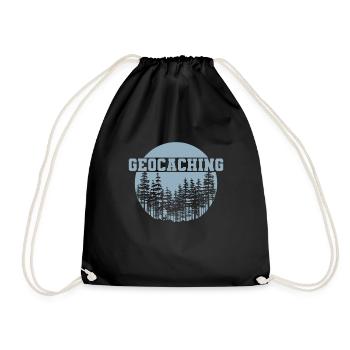 Geocaching in the forest - Drawstring Bag - black - Front