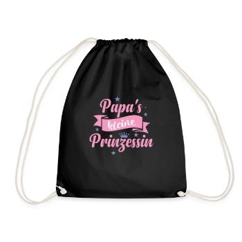 Papa's kleine Prinzessin Vater und Tochter - Turnbeutel - Schwarz - Vorne
