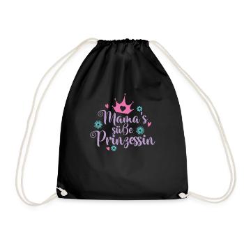 Mama's süße Prinzessin - Turnbeutel - Schwarz - Vorne