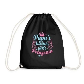 Papa's kleine, süße Prinzessin Mädchen - Turnbeutel - Schwarz - Vorne