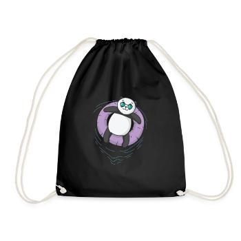 Panda en train de se détendre - Sac de sport léger - noir - Devant