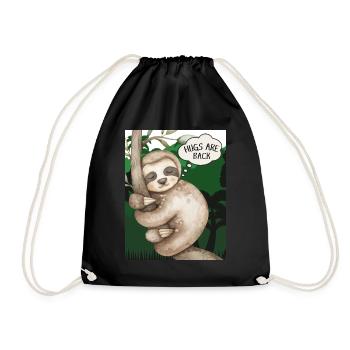 Hugs Are Back - Drawstring Bag - black - Front