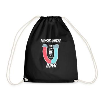 Physik Witze Magnet mag net jeder Physiker - Turnbeutel - Schwarz - Vorne