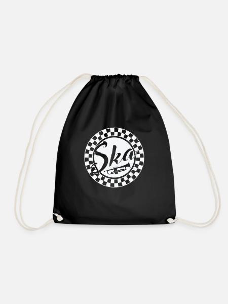 Ska Music Trumpet Swing Jazz Music Style - Drawstring Bag - black