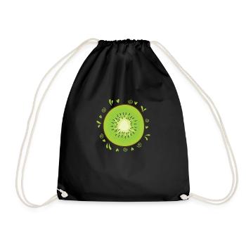 Kiwi Slice Fruit Fruit Animal Nouvelle-Zélande - Sac de sport léger - noir - Devant