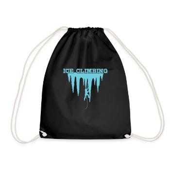 Ice Climbing Extreme Sports Ice Climbing - Drawstring Bag - black - Front