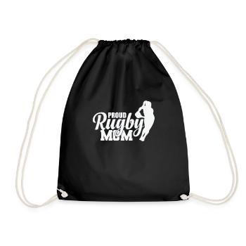 Proud Rugby Mom Football Sport Spieler - Turnbeutel - Schwarz - Vorne
