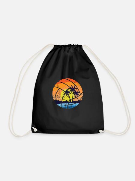 Beachvolleyball Profi Team Spieler Sand - Turnbeutel - Schwarz