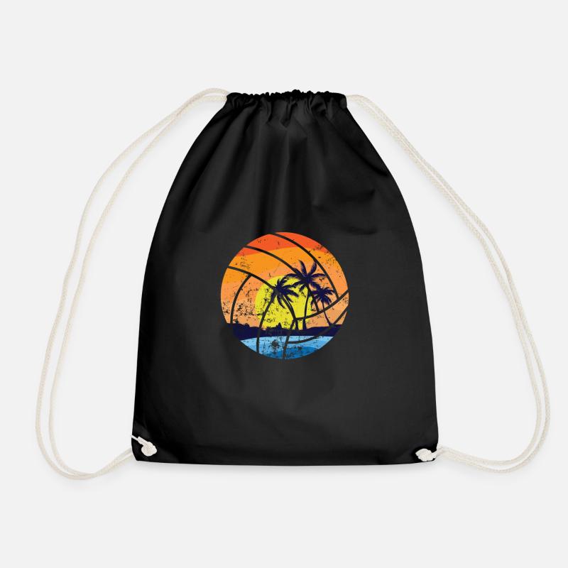 Beachvolleyball Profi Team Spieler Sand - Turnbeutel - Schwarz