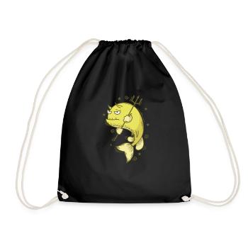 Poissons de vache avec mer trident ou aquarium - Sac de sport léger - noir - Devant