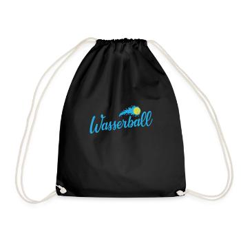 Wasserball Wasserbecken Ballsport Hobby - Turnbeutel - Schwarz - Vorne