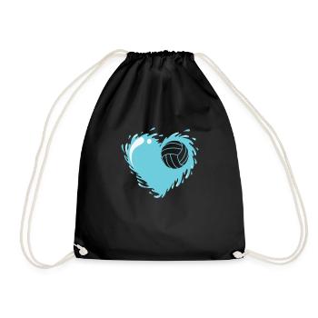 I love water polo hobby water sports - Drawstring Bag - black - Front