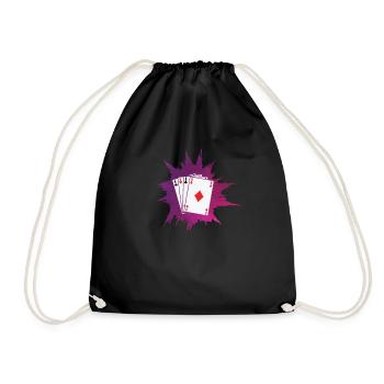 Poker ou Skat Card Game Texas Holdem - Sac de sport léger - noir - Devant