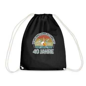 Ich war damals schon der Schnellste 40. Geburtstag - Turnbeutel - Schwarz - Vorne