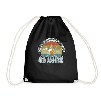 Ich war damals schon der Schnellste 50. Geburtstag - Turnbeutel - Schwarz - Vorne