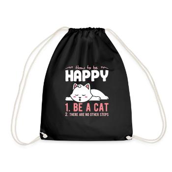 Soyez joyeux comme un chat - Sac de sport léger - noir - Devant