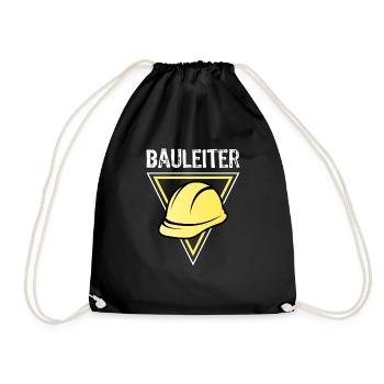Bauleiter Bauherren Bauleitung - Turnbeutel - Schwarz - Vorne