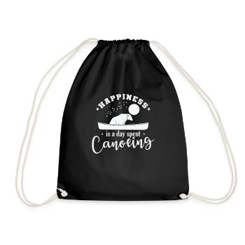Happiness is a Day spent Canoeing Kayak - Drawstring Bag - black - Front