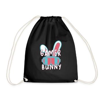 Gamer Häschen für Frauen - Turnbeutel - Schwarz - Vorne