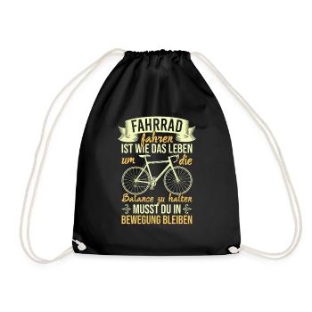 Fahrradfahren Rennrad Mountainbike für Radfahrer - Turnbeutel - Schwarz - Vorne