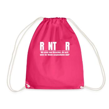 Rentner Kreuzworträtsel Worträtsel Ruhestand - Turnbeutel - Fuchsia - Vorne