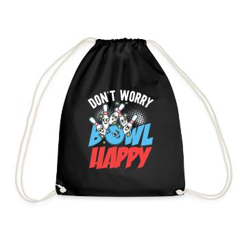 Dont worry bowl Happy für Kegler - Turnbeutel - Schwarz - Vorne