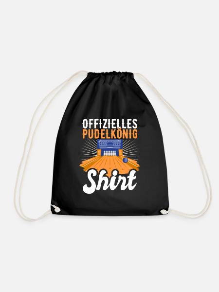 Offizielles Pudelkönig Shirt für Kegler - Turnbeutel - Schwarz
