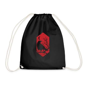 Corbeau la nuit sur une branche corbeau - Sac de sport léger - noir - Devant